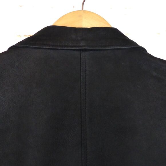 The Territory Ahead Pebbled Leather Jacket Mens S Black 3 Button Pockets VTG - Picture 9 of 15